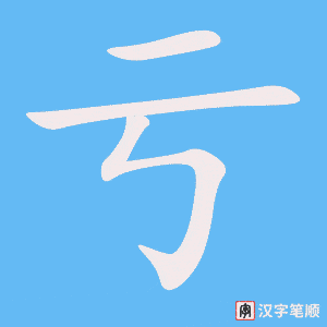《亏》的笔顺动画写字动画演示