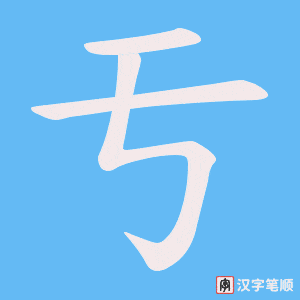 《亐》的笔顺动画写字动画演示