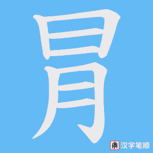 《冐》的笔顺动画写字动画演示