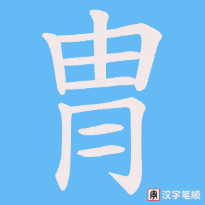 《冑》的笔顺动画写字动画演示