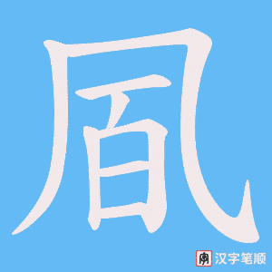 《凮》的笔顺动画写字动画演示
