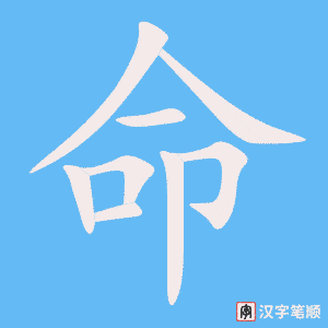 《命》的笔顺动画写字动画演示