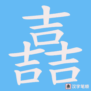 《嚞》的笔顺动画写字动画演示