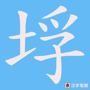 《垺》的笔顺动画写字动画演示
