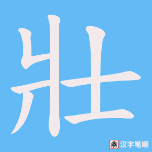 《壯》的笔顺动画写字动画演示