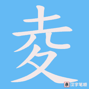 《夌》的笔顺动画写字动画演示