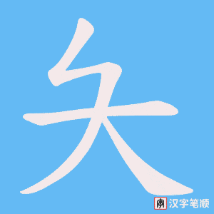 《夨》的笔顺动画写字动画演示