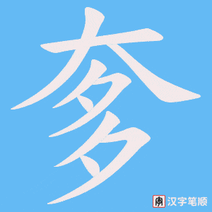 《奓》的笔顺动画写字动画演示