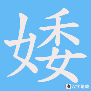 《婑》的笔顺动画写字动画演示