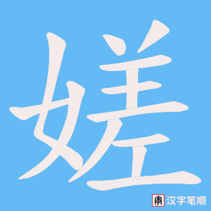 《嫅》的笔顺动画写字动画演示