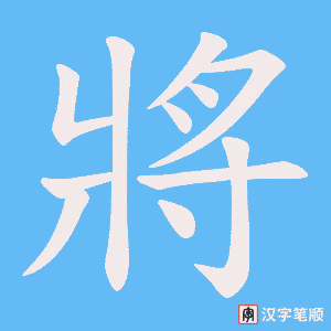 《將》的笔顺动画写字动画演示