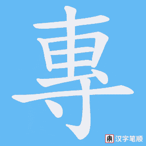 《專》的笔顺动画写字动画演示