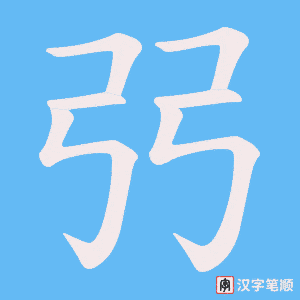 《弜》的笔顺动画写字动画演示