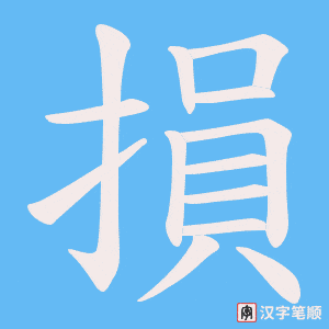 《損》的笔顺动画写字动画演示