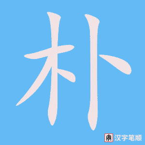 《朴》的笔顺动画写字动画演示