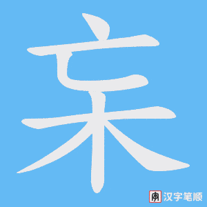 《杗》的笔顺动画写字动画演示