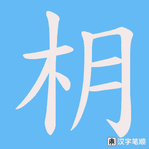 《枂》的笔顺动画写字动画演示