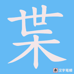 《枼》的笔顺动画写字动画演示