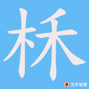 《柇》的笔顺动画写字动画演示