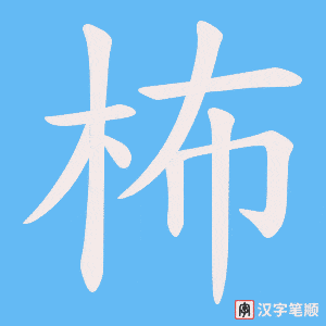 《柨》的笔顺动画写字动画演示