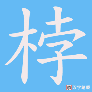 《桲》的笔顺动画写字动画演示