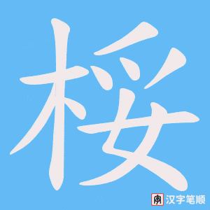 《桵》的笔顺动画写字动画演示