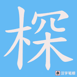 《棎》的笔顺动画写字动画演示