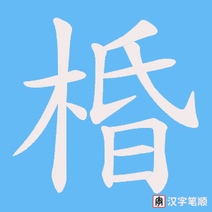 《棔》的笔顺动画写字动画演示