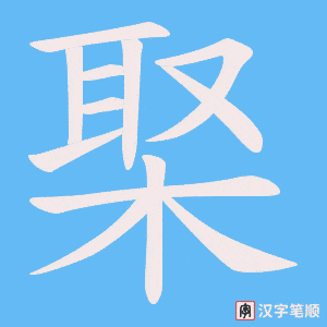 《棸》的笔顺动画写字动画演示