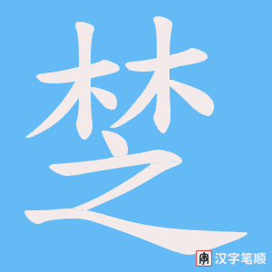 《椘》的笔顺动画写字动画演示