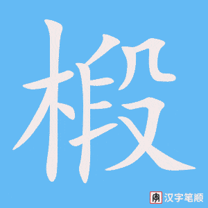 《椴》的笔顺动画写字动画演示