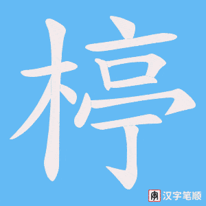 《楟》的笔顺动画写字动画演示