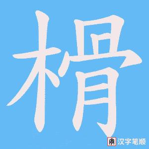 《榾》的笔顺动画写字动画演示