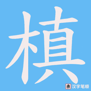 《槙》的笔顺动画写字动画演示