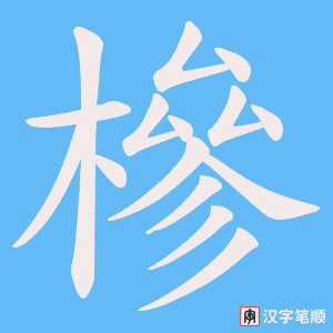 《槮》的笔顺动画写字动画演示