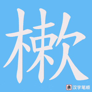 《樕》的笔顺动画写字动画演示