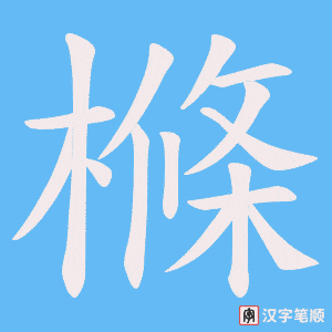 《樤》的笔顺动画写字动画演示