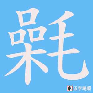 《氉》的笔顺动画写字动画演示
