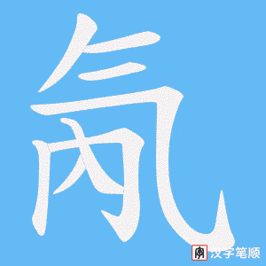 《氝》的笔顺动画写字动画演示