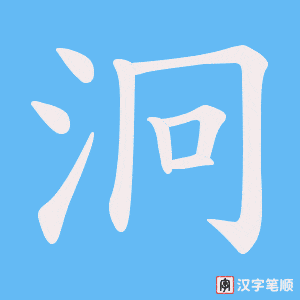 《泂》的笔顺动画写字动画演示