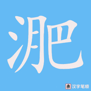 《淝》的笔顺动画写字动画演示
