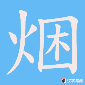 《焑》的笔顺动画写字动画演示