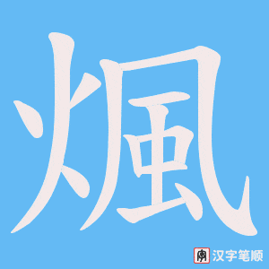 《煈》的笔顺动画写字动画演示