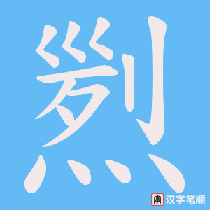 《煭》的笔顺动画写字动画演示
