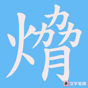 《熁》的笔顺动画写字动画演示