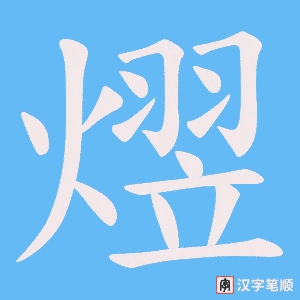 《熤》的笔顺动画写字动画演示