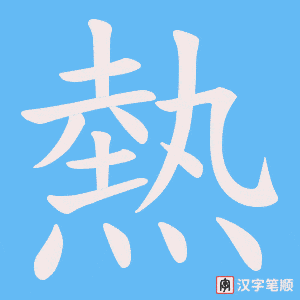 《熱》的笔顺动画写字动画演示