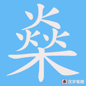 《燊》的笔顺动画写字动画演示