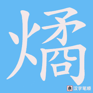 《燏》的笔顺动画写字动画演示