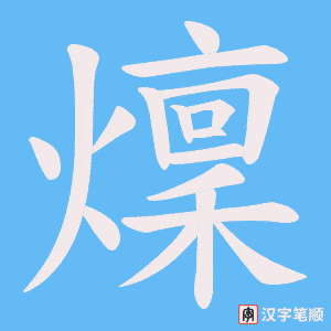 《燣》的笔顺动画写字动画演示